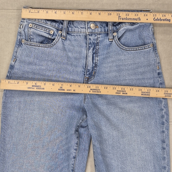 J Crew jeans women's 29 Wide Leg Crop raw hem stretch high rise - Picture 4 of 12